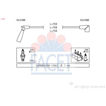 Kit de câbles d'allumage FACET OEM 96291306