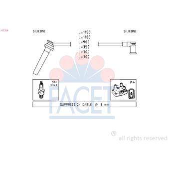 Kit de câbles d'allumage FACET OEM 4434842