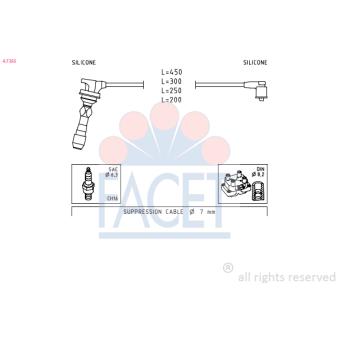 Kit de câbles d'allumage FACET OEM 2742003011 Kit de câbles d'allumage FACET OEM 2742003011