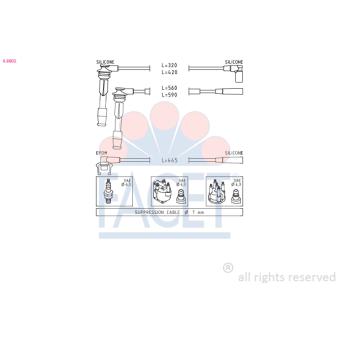 Kit de câbles d'allumage FACET OEM 7700749516