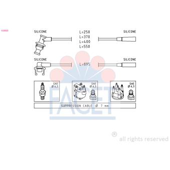 Kit de câbles d'allumage FACET OEM 7700857980