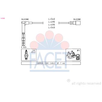 Kit de câbles d'allumage FACET [4.9305]