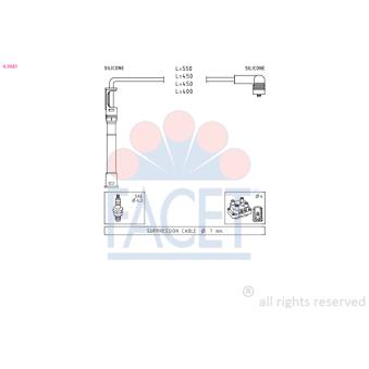 Kit de câbles d'allumage FACET OEM 7700114549