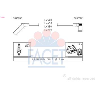 Kit de câbles d'allumage FACET OEM XS6F12286B2D
