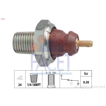 Indicateur de pression d'huile FACET 7.0011 pour VOLKSWAGEN TRANSPORTER - COMBI 1.6 16V - 100cv