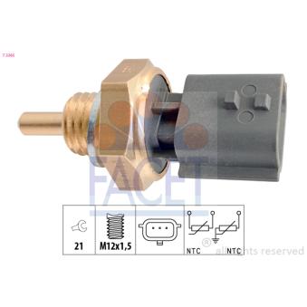 Sonde de température, liquide de refroidissement FACET 7.3365 pour DACIA LOGAN 1.6 GPL - 84cv