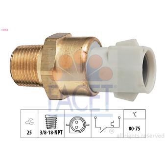 Interrupteur de température, ventilateur de radiateur FACET [7.5052]