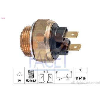 Interrupteur de température, ventilateur de radiateur FACET 7.5135 pour AUDI A3 2.0 i - 110cv