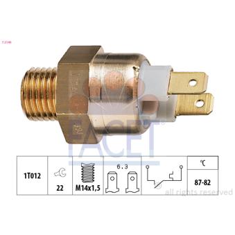 Interrupteur de température, ventilateur de radiateur FACET 7.5146 pour PORSCHE 928 5.4 GTS - 350cv