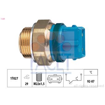 Interrupteur de température, ventilateur de radiateur FACET 7.5201 pour CITROEN BERLINGO 1.8 D - 58cv
