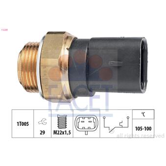 Interrupteur de température, ventilateur de radiateur FACET OEM 1341017