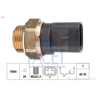 Interrupteur de température, ventilateur de radiateur FACET [7.5287]