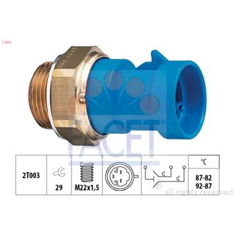 Interrupteur de température, ventilateur de radiateur FACET 7.5622 pour AUDI 80 1.9 D - 63cv