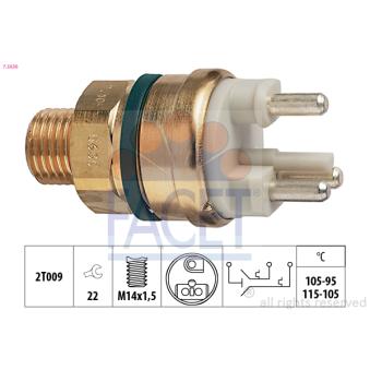 Interrupteur de température, ventilateur de radiateur FACET 7.5636
