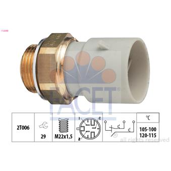 Interrupteur de température, ventilateur de radiateur FACET 7.5649