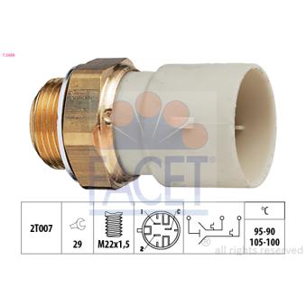 Interrupteur de température, ventilateur de radiateur FACET OEM 1341026