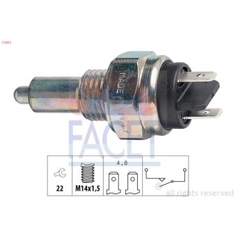 Contacteur, feu de recul FACET 7.6015 pour RENAULT GRAND KANGOO 1.6 - 72cv