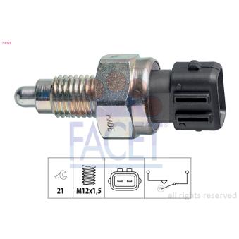 Contacteur, feu de recul FACET 7.6125 pour NISSAN SUNNY 2.4 D - 78cv