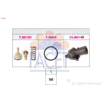 Thermostat d'eau FACET OEM 03C121110E Thermostat d'eau FACET OEM 03C121110E