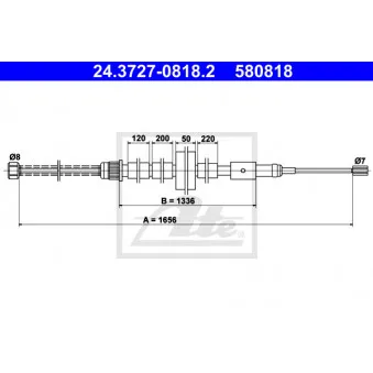 Tirette à câble, frein de stationnement ATE OEM 474597