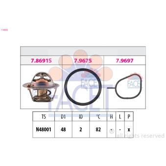 Thermostat d'eau FACET 7.8692 pour FORD C-MAX 1.4 16V - 75ch