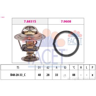 Thermostat d'eau FACET 7.8831 pour MAZDA PREMACY 1.1 - 69cv