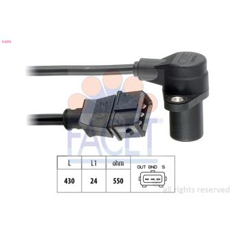 Capteur d'angle, vilebrequin FACET 9.0076