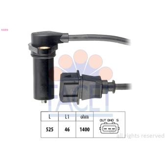 Capteur d'angle, vilebrequin FACET 9.0219