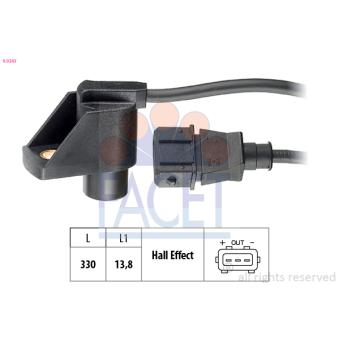 Capteur, position d'arbre à cames FACET OEM 90505794