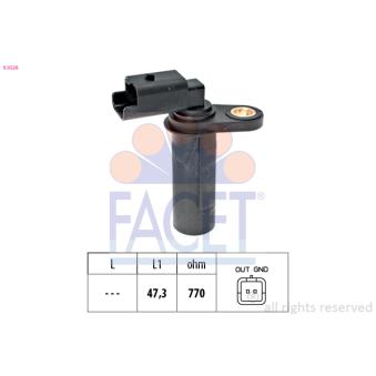 Capteur d'angle, vilebrequin FACET 9.0538 pour NISSAN TIIDA 1.5 DCI - 106cv