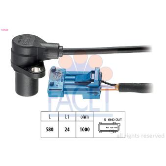 Capteur d'angle, vilebrequin FACET 9.0620