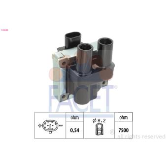 Bobine d'allumage FACET 9.6046 pour LANCIA DELTA 1.8 i - 103cv