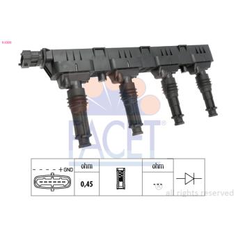 Bobine d'allumage FACET OEM 133839 Bobine d'allumage FACET OEM 133839