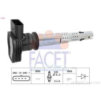 Bobine d'allumage FACET 9.6326 pour SEAT LEON 2.0 TFSI - 185cv