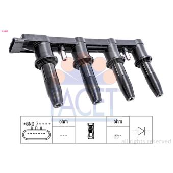 Bobine d'allumage FACET OEM 1208086 Bobine d'allumage FACET OEM 1208086