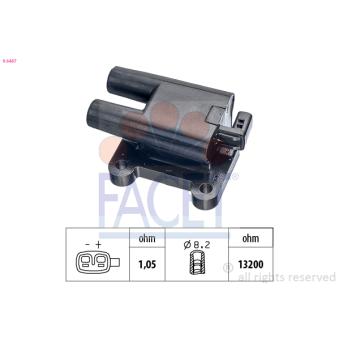 Bobine d'allumage FACET 9.6487 pour AUDI 90 1.0 - 63cv