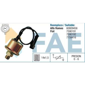 Capteur, pression d'huile FAE OEM 7590192