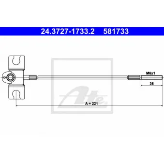 Tirette à câble, frein de stationnement ATE OEM 36402BM600