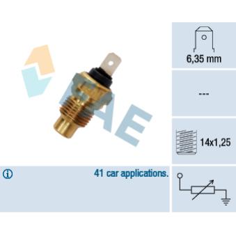 Sonde de température, liquide de refroidissement FAE 31280 pour CITROEN C15 1.4 E - 60cv