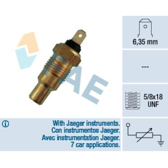 Sonde de température, liquide de refroidissement FAE 31400 pour OPEL INSIGNIA 3.2 TD - 110cv