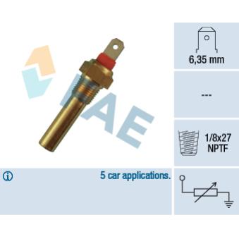 Sonde de température, liquide de refroidissement FAE 31640 pour CHEVROLET TAHOE 2.3 D - 67cv