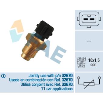 Sonde de température, liquide de refroidissement FAE 32540 pour ALFA ROMEO 155 1.9 TD - 90cv