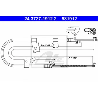 Tirette à câble, frein de stationnement ATE OEM 4642052080