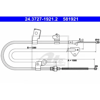 Tirette à câble, frein de stationnement ATE OEM 464300D010