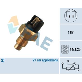Sonde de température, liquide de refroidissement FAE 34010 pour RENAULT R25 2.0 - 101cv