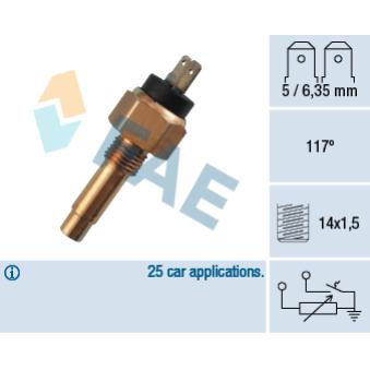 Sonde de température, liquide de refroidissement FAE 34160 pour BMW Série 6 M 635 CSi - 260cv