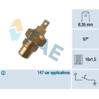 Contact thermique, voyant avertisseur de l'agent réfrigérant FAE 35210 pour TOYOTA COROLLA 1.6 GTI - 103cv