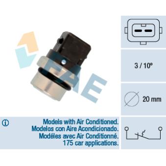 Contact thermique, voyant avertisseur de l'agent réfrigérant FAE OEM 1H0959625