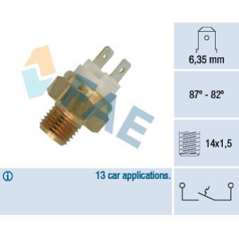 Interrupteur de température, ventilateur de radiateur FAE 36050 pour PORSCHE 928 5.4 GTS - 350cv