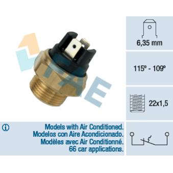 Interrupteur de température, ventilateur de radiateur FAE 36280 pour AUDI A3 2.0 i - 110cv